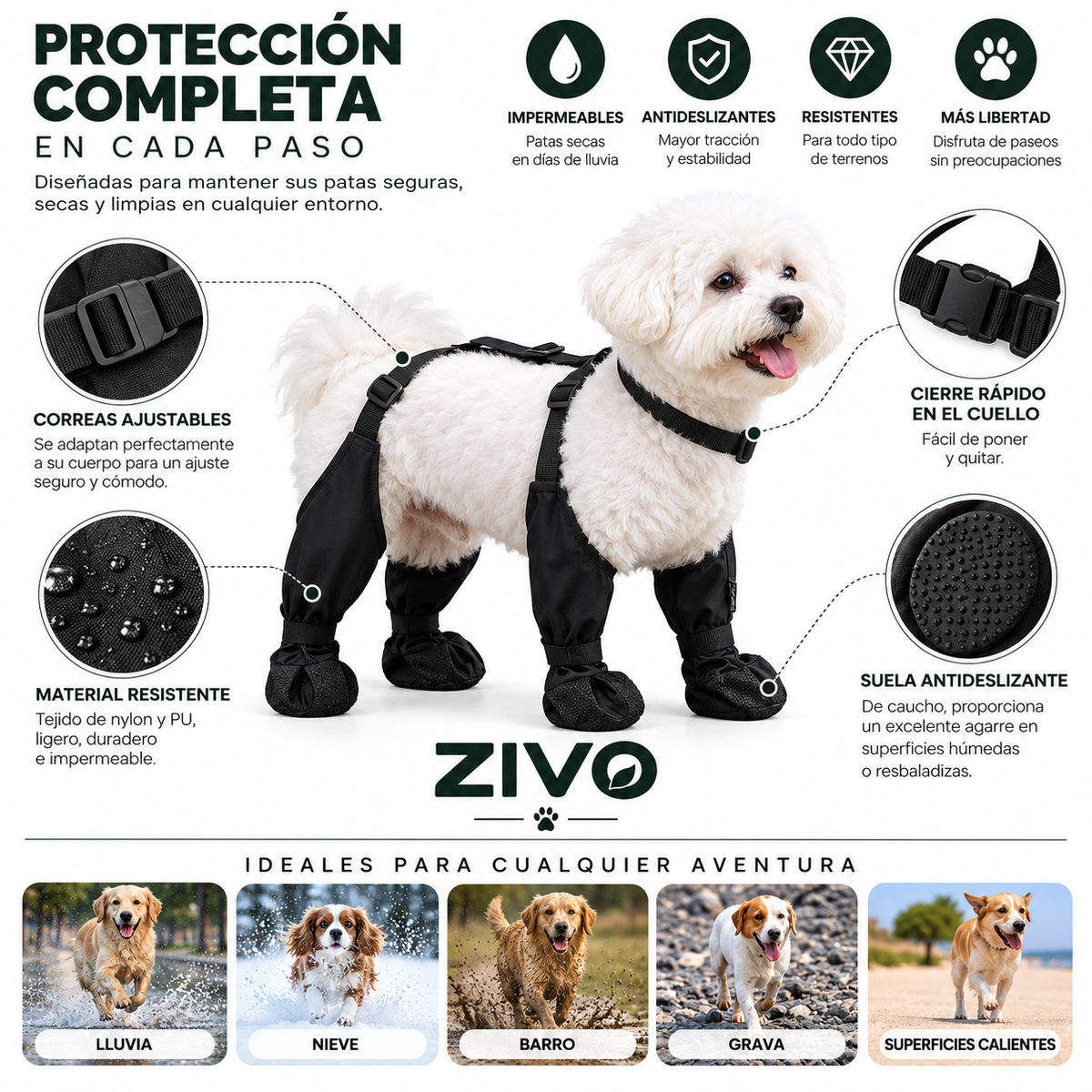 Botas Impermeables para Perro